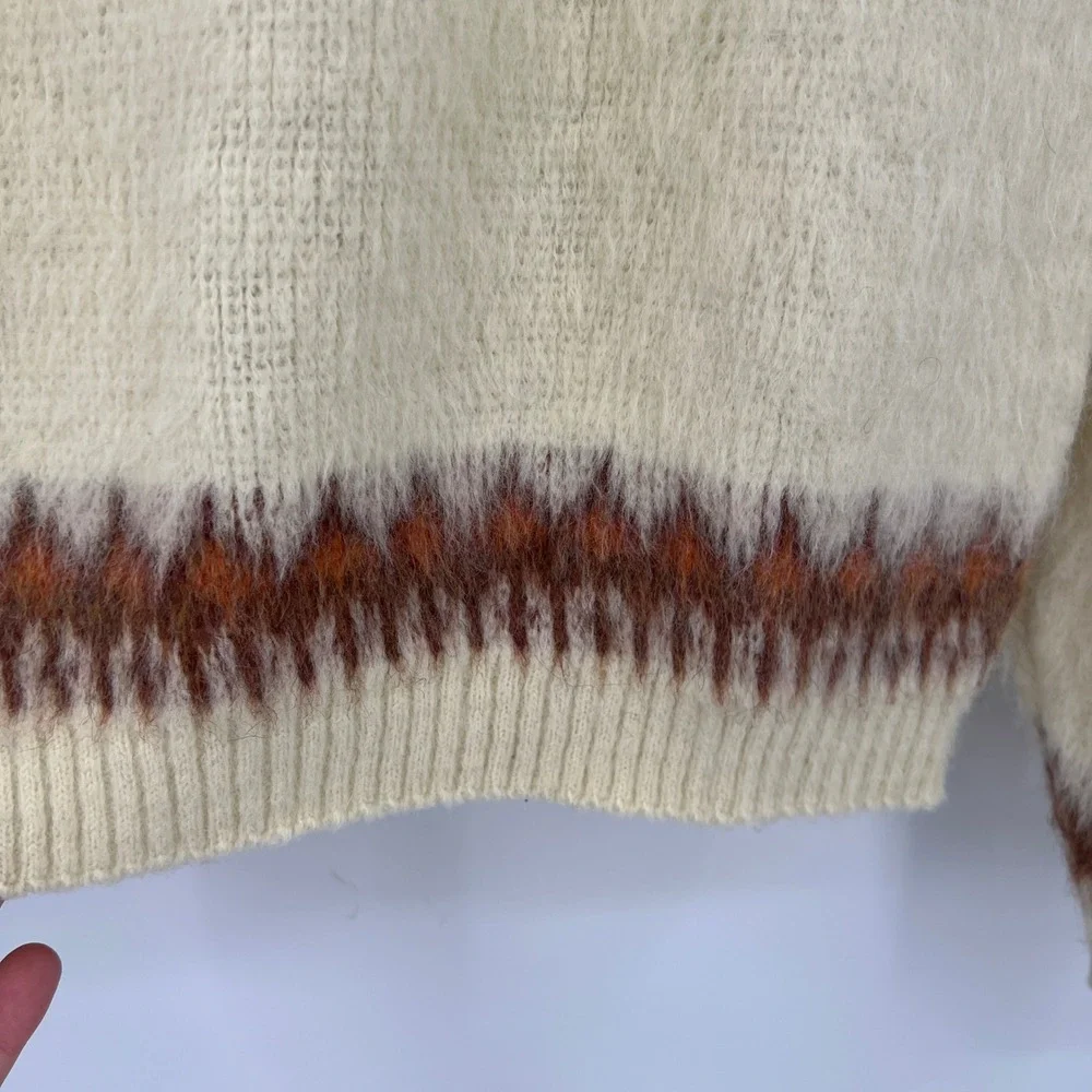 Men's Vintage 60s Sears Mohair Bohus Pullover Sweater Size M Cabincore Retro
